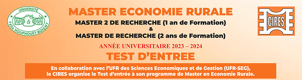 Les pochettes de Master Économie Rurale et Master 2 de Recherche sont disponibles.
